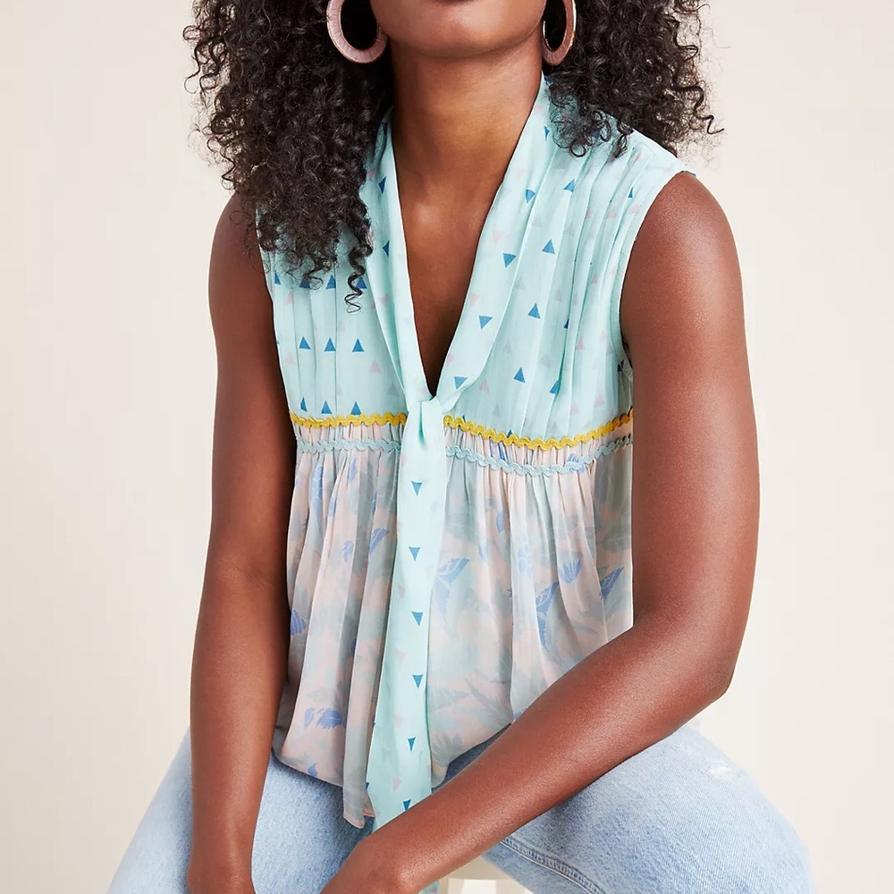 Anthropologie Samira Sleeveless Blouse by Verb by Pallavi Singhee NWT Medium